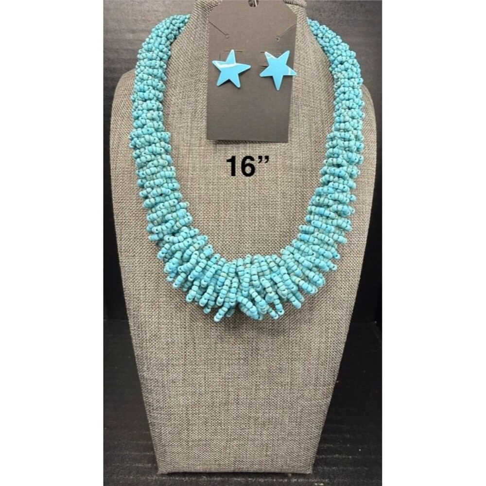 49. Vintage Turquoise Blue Multi-Strand Seed Bead Rope Set